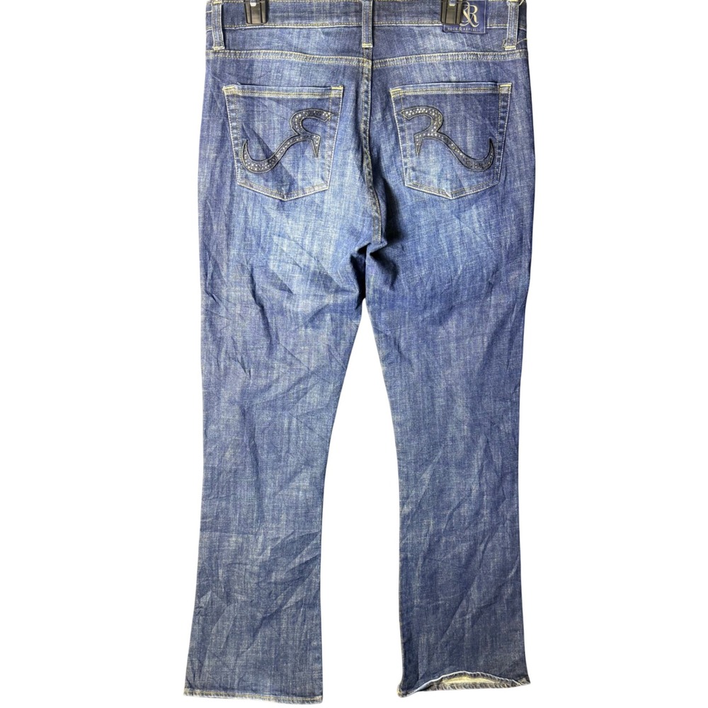 Rock & Republic Kasandra‎ Bootcut Jeans Mid Rise Blue Studded Pocket Womens 14